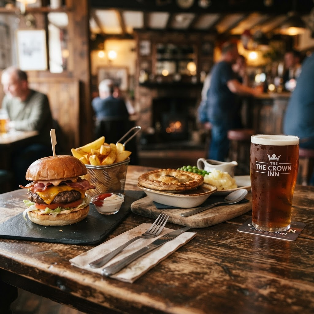 Hearty British pub food and a pint